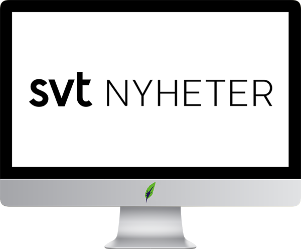 Computerscherm met logo Zweedstalig online newsportal - Svt.se - in kleur op transparante achtergrond - 600 * 496 pixels
